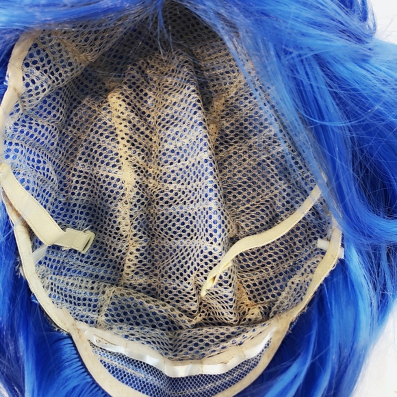 New bright blue bob wig straight hair cosplay main image 5